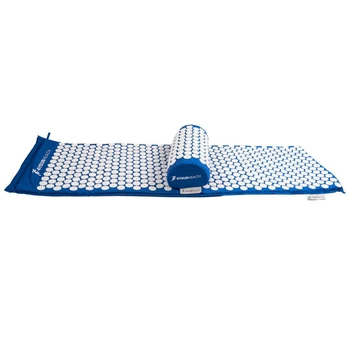 Килимок акупунктурний масажний 4yourhealth Elite Line 0064, з подушкою блакитно-білий 130*40см (OPT-23001)