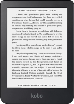Електронна книга 6" Kobo Clara 2E / 32Gb / Linux / Wi-Fi / Bluetooth / Cенсорний E-Ink екран (1448 x 1072) / Настроювана яскравість / Вологозахищеність IPX8 / До 3 тижнів роботи від батареї / Синя (N506-KU-OB-K-EP) Б/В k1