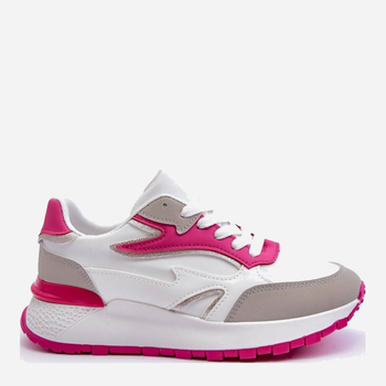 Sneakersy damskie na wysokiej platformie do kostki Henley 38 Biały/Różowy (5905677652352)