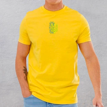 Футболка з вишивкою тризуба 01-3 чоловіча Жовтий XL (989698-17-6)