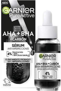 Сироватка для обличчя Garnier Pure Active AHA BHA Carbón Sérum Anti-Imperfecciones 30 мл (3600542497923)