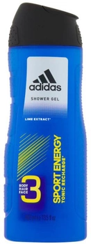 Żel pod prysznic Adidas Sport Energy 3in1 400 ml (3607347320449)