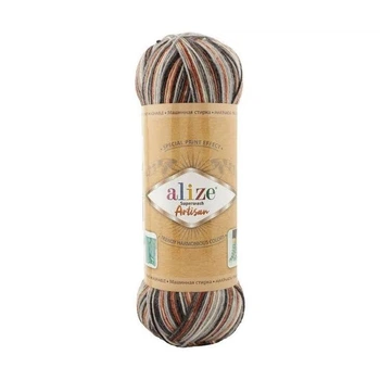 Пряжа для в'язання Alize Superwash Artisan 9013 сіро-чорний меланж