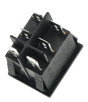 Тумблер двойной 2 положения 6 контактов 25*32 mm 16A, арт.кн257