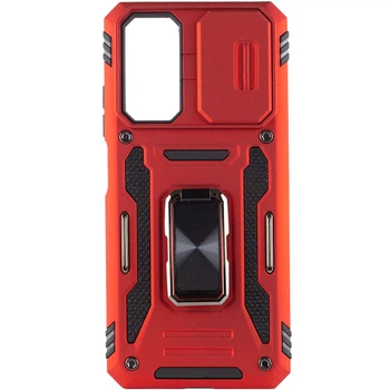 Чохол зі шторкою для камери Camshield Army Ring для Xiaomi Redmi Note 11 Pro 4G/5G, Redmi Note 11E Pro та Redmi Note 12 Pro 4G , ударостійкий кейс з кільцем-тримачем та функцією підставки Red