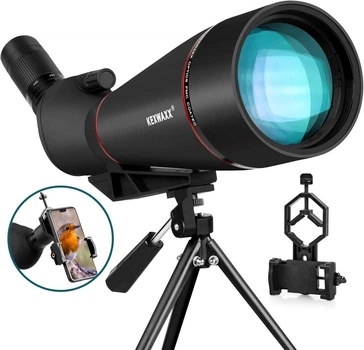 Монокулярний телескоп KEXWAXX 25-75x100 з штативом та тримачем для телефону (чорний)