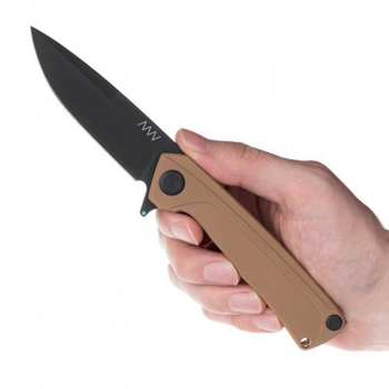 Нож складной ANV Knives Z100 DLC, Liner lock, G10, Plain Edge ANVZ100-023 Койот (2000980604548)