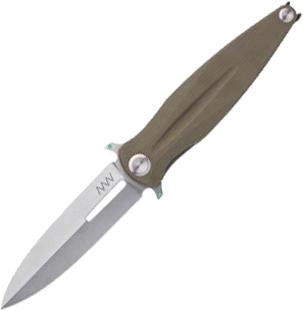 Нож складной ANV Knives Z400 Liner lock, G10, Plain Edge ANVZ400-006 Оливковый (2000980604678)