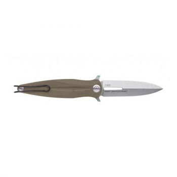Нож складной ANV Knives Z400 Liner lock, G10, Plain Edge ANVZ400-006 Оливковый (2000980604678)