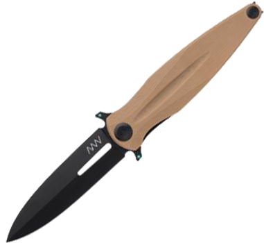 Нож складной ANV Knives Z400 DLC, Liner lock, G10, Plain Edge ANVZ400-007 Койот (2000980604685)