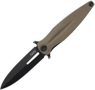 Нож складной ANV Knives Z400 DLC, Liner lock, G10, Plain Edge ANVZ400-008 Оливковый (2000980604692)