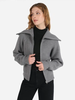 Кардиган з домішкою вовни в'язаний жіночий Colin's CL1065649MGA L Gray (8683197802538)