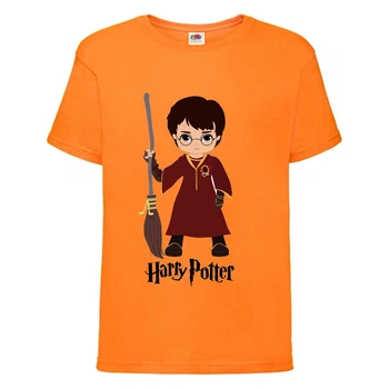 Футболка детская Гарри Поттер 011 (Harry Potter) оранжевая (HPO or 011) 152 см