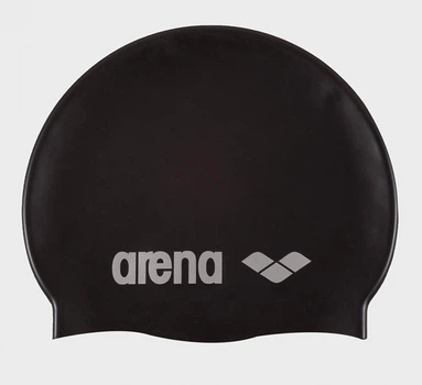 Шапка для плавания Arena CLASSIC SILICONE черная силиконовая унисекс для тренировок и соревнований