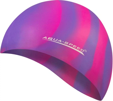Шапка для плавания Aqua Speed мультиколор силиконовая для бассейна унисекс эластичная шапочка для плавания