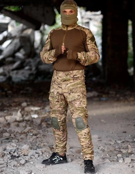 Форма мультикам демисезонная тактическая multicam с наколенниками костюм мультикам военная форма одежды ЗСУ 56
