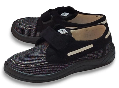 Топ-сайдери черевики для школи чорний джинс чорна підошва ТМ Валді. Розміри 30-36