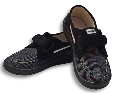Топ-сайдери черевики для школи чорний джинс чорна підошва ТМ Валді. Розміри 30-36