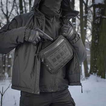 Однолямочная тактическая сумка M-Tac Admin Bag Elite Black с отсеком для пистолета