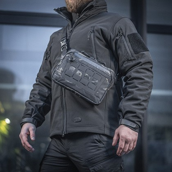 Однолямочная тактическая сумка M-Tac Admin Bag Elite Multicam Black/Black с отсеком для пистолета