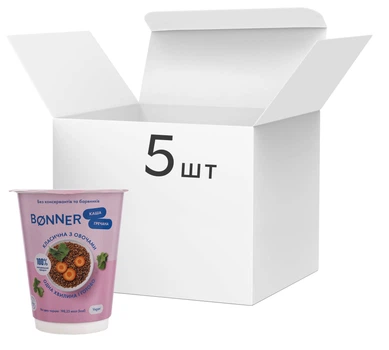 Упаковка каши гречневой Bonner классической с овощами 60 г х 5 шт (3000030030142)