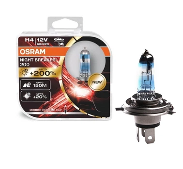 Галогенная лампа Osram H4 H4 Night Breaker 200 64193NВ200-HCB +200% 60/55W 12V (02319)