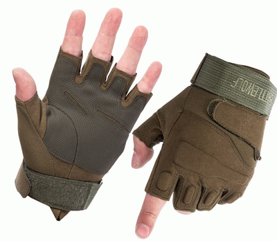 Тактические перчатки короткопалые Zechao XL Зеленые
