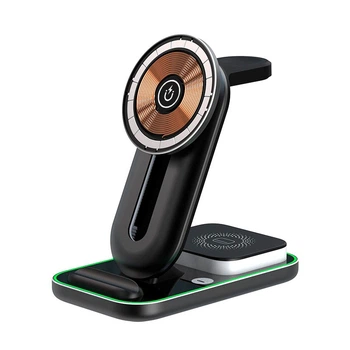 Бездротове зарядне док-станція Qi 4in1 Magnetic Wireless Charger XYJ A8 Phone Apple Watch AirPods