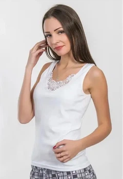 Майка жіноча MODY underwear з мережівом 46-48 (4) біла