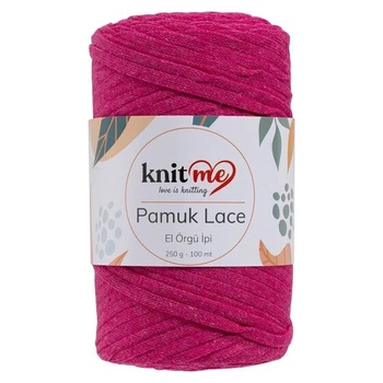 Пряжа стрічка для вʼязання KNIT ME COTTON LASE 250 грам, 100 метрів малиновий