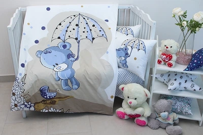 Детский комплект в кроватку Tag Tekstil 100% хлопок Umbrella blue