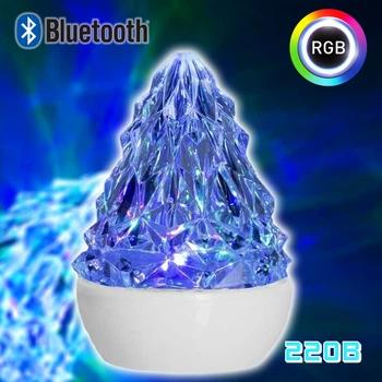 Проектор світлових ефектів Кристал Magic Light RD2 RGB Bluetooth, Кришталева Ялина на підставці 12х17см, нічник/диско шар 220В