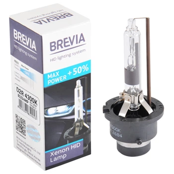 Ксеноновая лампа Brevia D2R +50%, 4300K, 85V, 35W PK32d-3, 1шт 85224MP