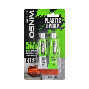 Двокомпонентний епоксидний клей Winso Plastic Epoxy 20г прозорий для ремонту каменю та пластику (LI-D_22-O)