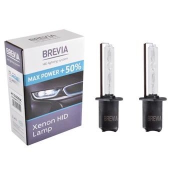 Ксеноновая лампа Brevia H1 +50%, 5500K, 85V, 35W P14.5s KET, 2шт 12150MP