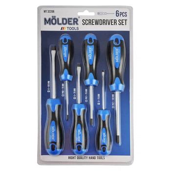 Набор отверток Molder MT32206 6шт с эргономичной рукояткой для работы с крепежом и ремонтом (L-IDO_N33S)