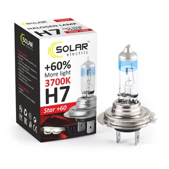 Галогенова лампа Solar H7 12V 55W PX26d для авто головного світла протитуманні фари +60% яскравість (DO-LI_33S)
