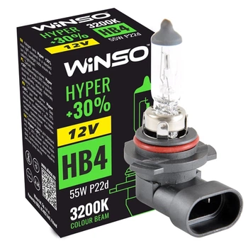 Галогенова лампа Winso HB4 12V 55W P22d Hyper +30% (712600)