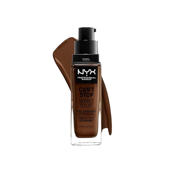 Podkład matujący Nyx Can\'t Stop Won\'t Stop Full Coverage 22.7 Deep Walnut 30 ml (800897181277)