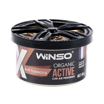 Ароматизатор Winso X Active Organic Anti Tobacco гелевий 40г антитютюновий освіжувач повітря для автомобіля. (1LO-TH_11C)