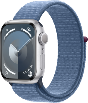 Smartwatch Apple Watch Series 9 GPS 41mm Silver Aluminium Case with Winter Blue Sport Loop (MR923)