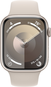 Smartwatch Apple Watch Series 9 GPS 45mm Starlight Aluminium Case with Starlight Sport Band - M/L (MR973)