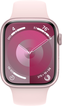 Смарт-годинник Apple Watch Series 9 GPS 45mm Pink Aluminium Case with Pink Sport Band - S/M (MR9G3)