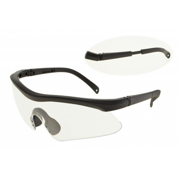 Чёрные тактические очки с прозрачными линзами. 3-34795