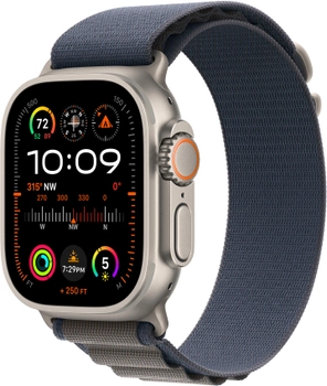 Смарт-годинник Apple Watch Ultra 2 GPS + Cellular 49mm Titanium Case with Blue Alpine Loop - Small (MREK3)