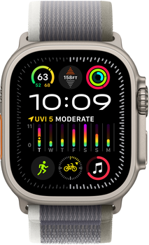 Smartwatch Apple Watch Ultra 2 GPS + Cellular 49mm Titanium Case with Green/Grey Trail Loop - S/M (MRF33)