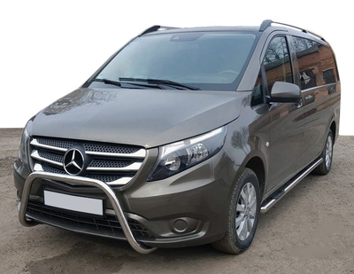 Боковые трубы 2 шт., нерж.) d60, Длинная база для Mercedes Vito/V-class W447 2014- гг