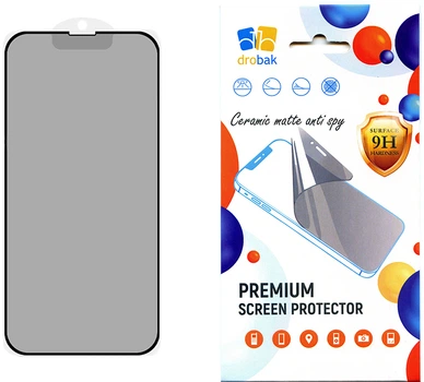 Защитное стекло Drobak Matte Ceramics Anty Spy для смартфона Apple iPhone 15 Pro Max (292927)