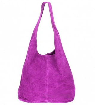 Замшева сумка шоппер Italian bags DB15206 fuxia