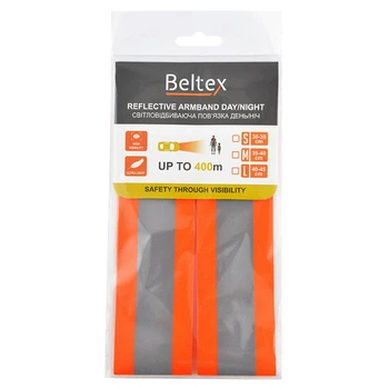 Светоотражающая повязка Beltex оранжевая L для пешеходов и велосипедистов высокая видимость безопасности (1LO-TH_11C)